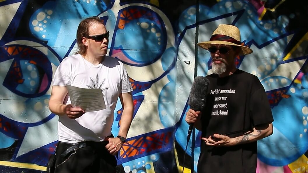 Für Cannabis aktiv – Interview vor der Grafitti Wand